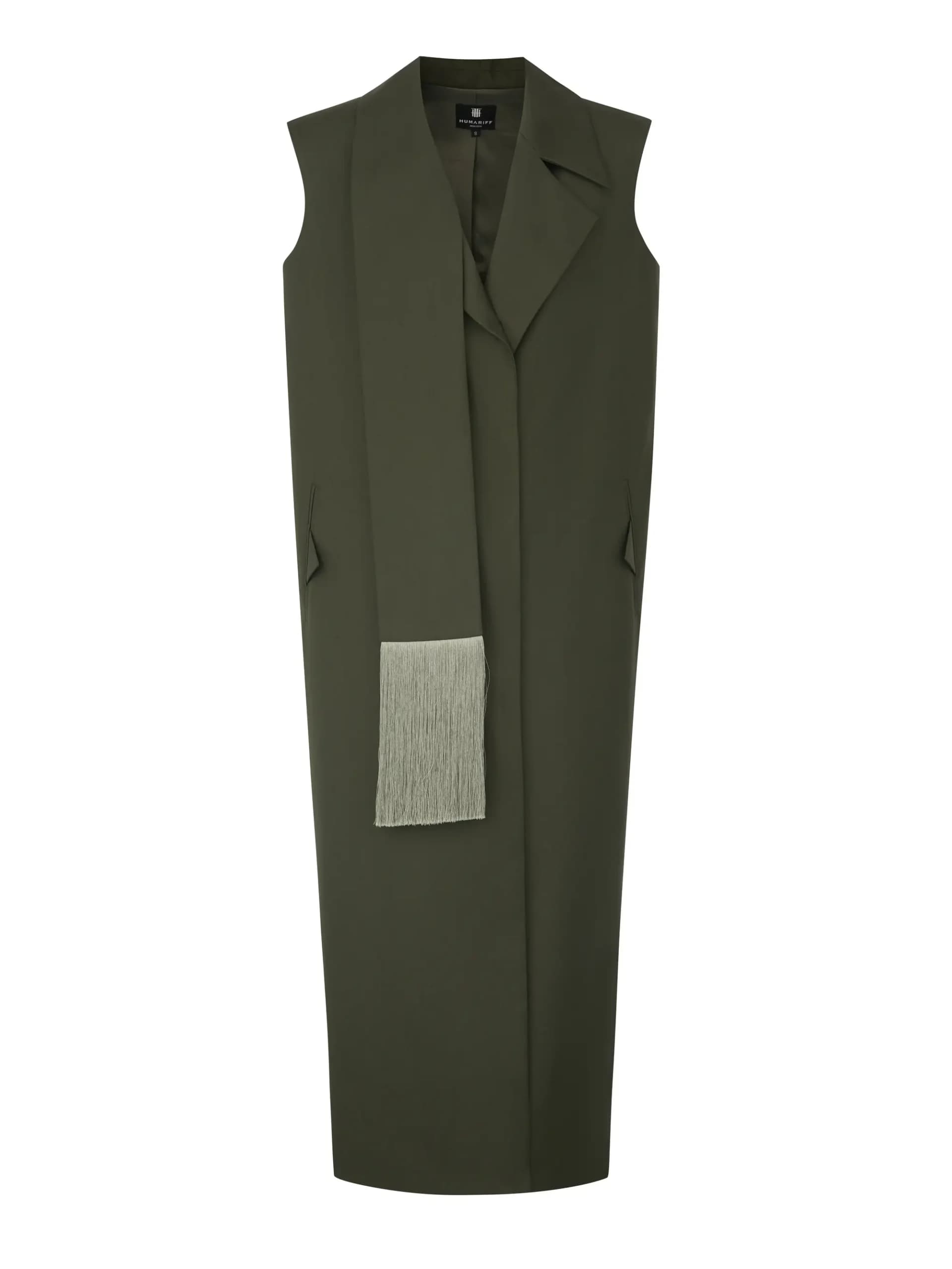 Humariff Жилет с акцентной шалью Olive — Living Motion Collection