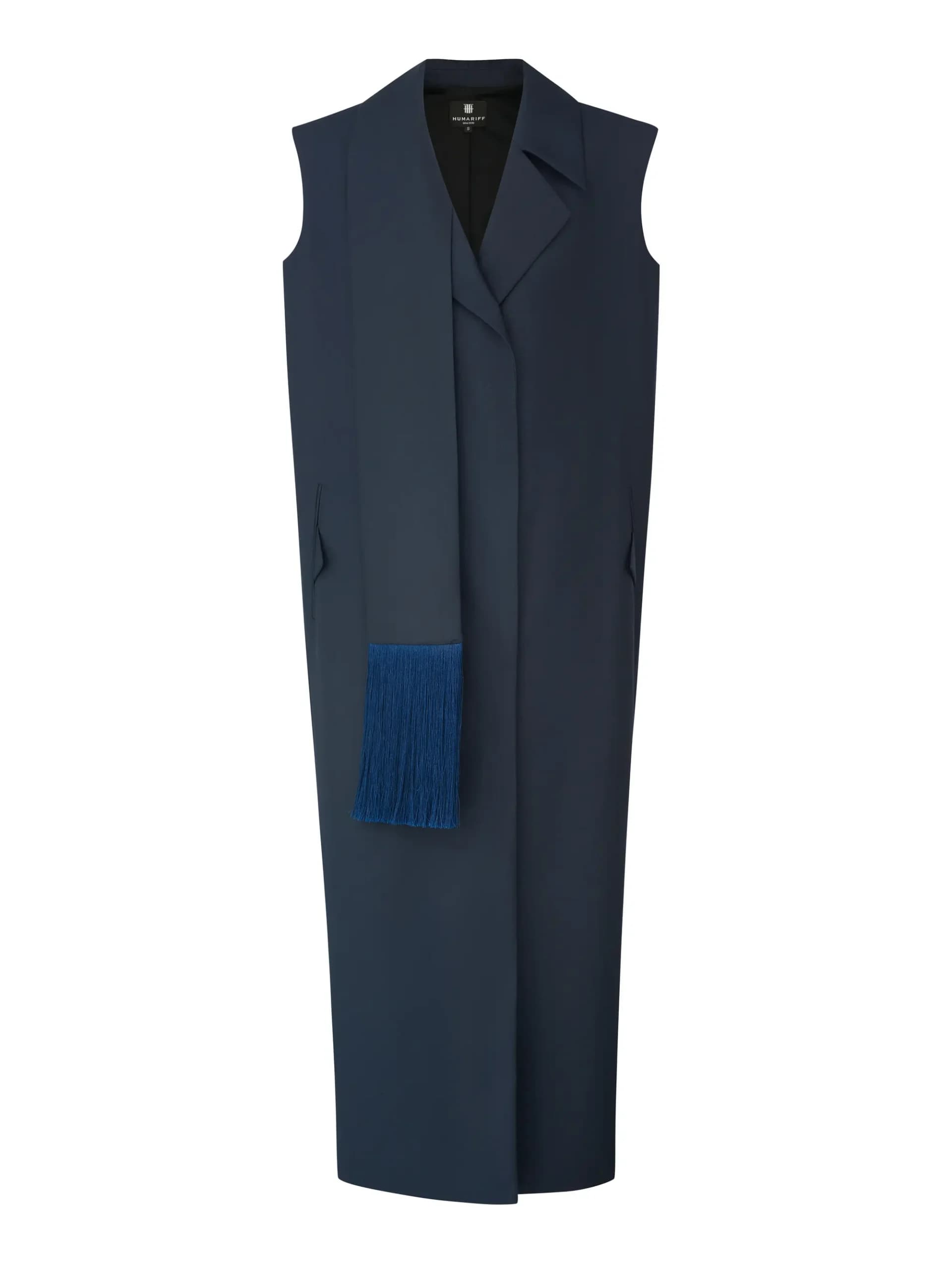 Humariff Жилет с акцентной шалью Navy — Living Motion Collection