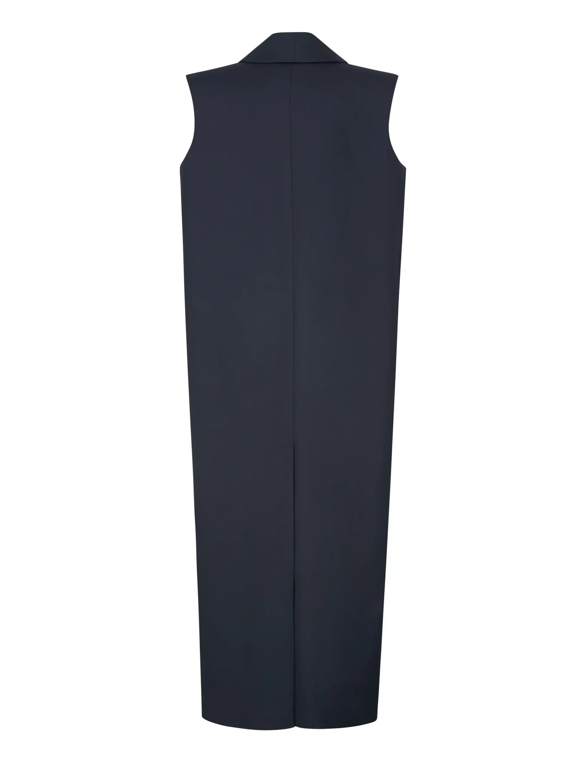 Maxi Vest Navy with Statement Shawl