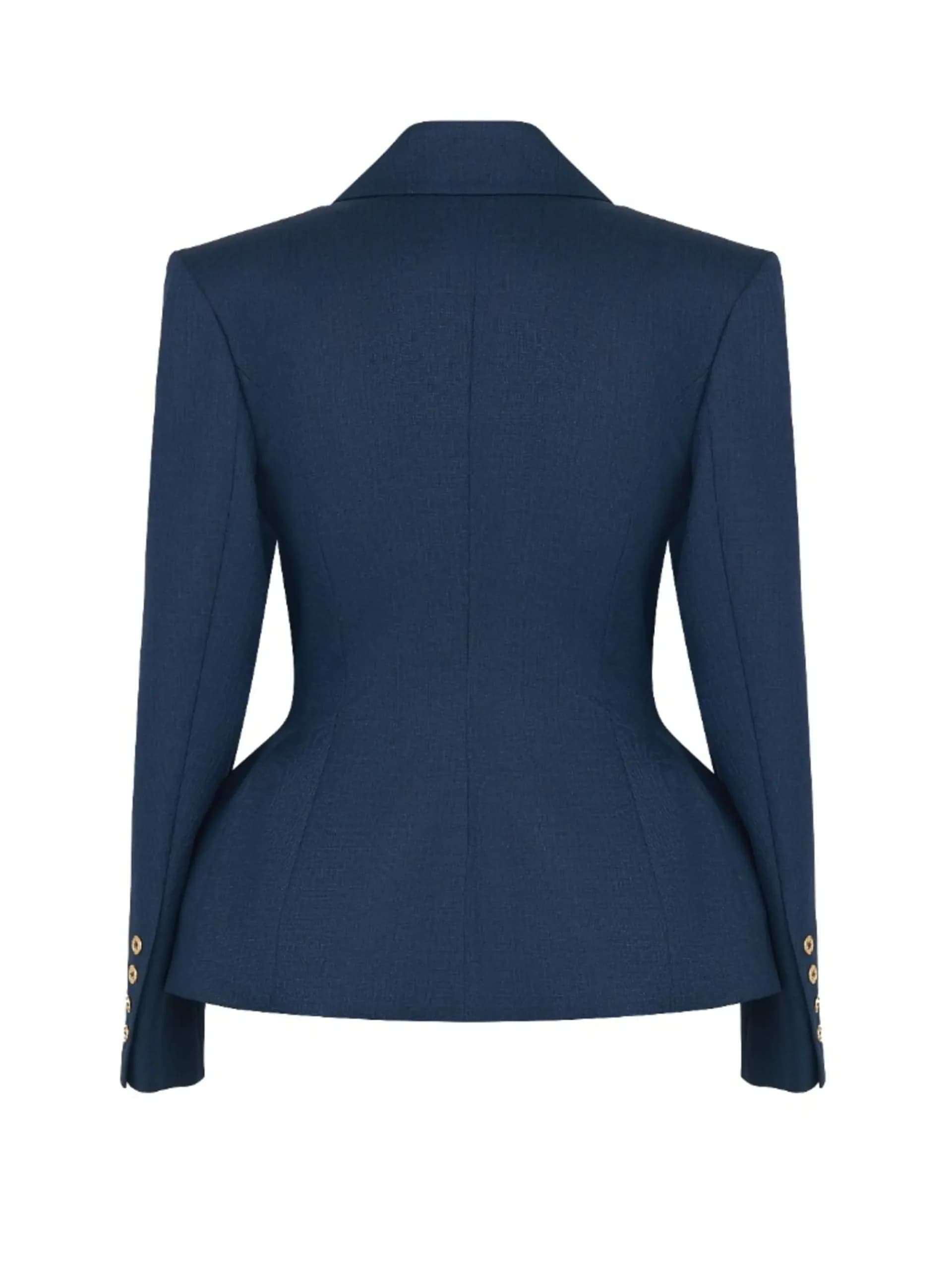 Силуэтный пиджак Navy — вид сзади, Living Motion Collection