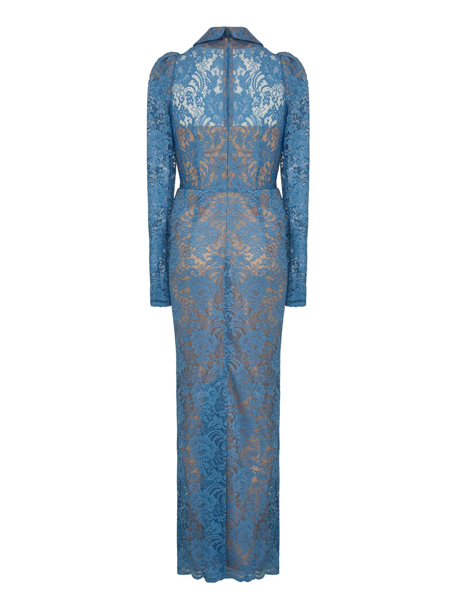 Lace Dress Azure with Long Sleeves